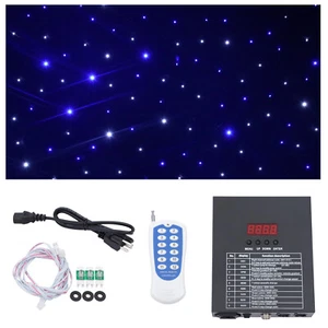 LED Star Stage Backdrop Curtain White&Blue Starlight Sky Background with Remote - Picture 1 of 17