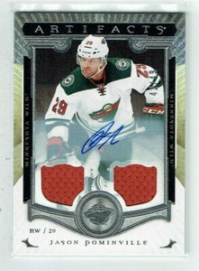 15-16 UD Upper Deck Artifacts  Jason Pominville  /49  Dual Jerseys  Auto
