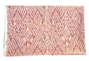 P KAUFMANN PINK & WHITE FLAME IKAT COTTON MULTIUSE FABRIC 68x54"W - Picture 1 of 4