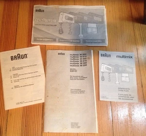 Braun Multimix M800 M810 M850 M870 M880 M890 Manual del propietario Cuidado de uso y recetas + - Imagen 1 de 5