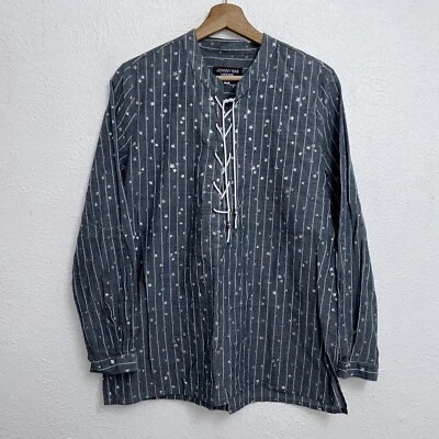 Túnica Johnny Was Workshop Azul Top Manga Larga Estrellas Rayas Mujer’s Pequeña Foto 1 de 4