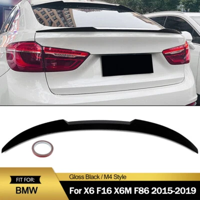 For BMW X6 F16 F86 2015-2019 M4 Style Rear Trunk Spoiler Wing Lip Gloss Black Foto 1 de 4