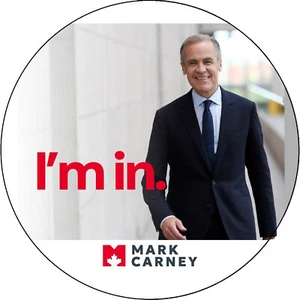 MARK CARNEY FOR PM "I'M IN" CANADA ELECTION 2025 PIN-BACK BUTTON 2.25" (58mm) - Picture 1 of 1