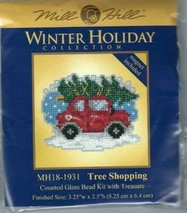 Christmas Tree Shopping Winter Holiday Kit with Treasure by Mill Hill - Picture 1 of 2
