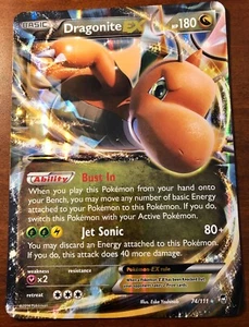 2014 JUMBO Dragonite EX 74/111 PSA Full Art Holo Pokemon Card XY Furious Fists - Picture 1 of 4