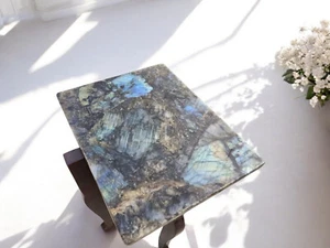24"x15" Labradorite Stone Dining Table Crystal Healing Gemstone Countertop Decor - Picture 1 of 8