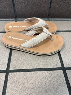 Sandalias Tory Burch Retro Plataforma Plana Chanclas Años 70 Rosa Malva Tostado Talla 9m Foto 1 de 4