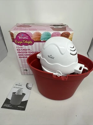 NUEVO Rival Frozen Delights 4 cuartos para hacer helados/yogur congelado/sorbete rojo SIN BPA Foto 1 de 4