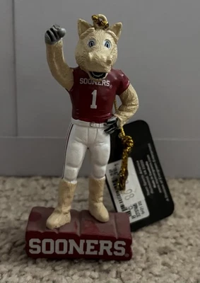 Oklahoma Sooners Mascota Árbol Adorno Nuevo con Etiquetas Equipo Deportes América Figura Foto 1 de 4