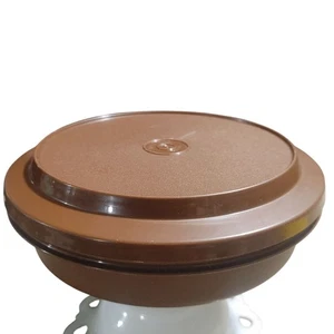 Tupperware 1206 Seal Serve Lid Bowl Set Brown Harvest Vintage Snap On Design - Picture 1 of 6