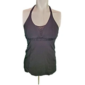 Lululemon Strappy Back Luon Halter Tank Top Black sz 4 - Picture 1 of 4
