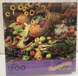 Springbok Autumn Harvest 1500 piece Jigsaw Puzzle cornucopia Thanksgiving NEW - Picture 1 of 3