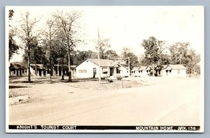 MOUNTAIN HOME ARK KNIGHT'S TOURIST COURT VINTAGE REAL PHOTO POSTCARD RPPC - Picture 1 of 2