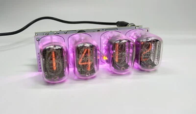 Assembled Nixie clock - in12 tube, violet backlight - Image 1 of 4