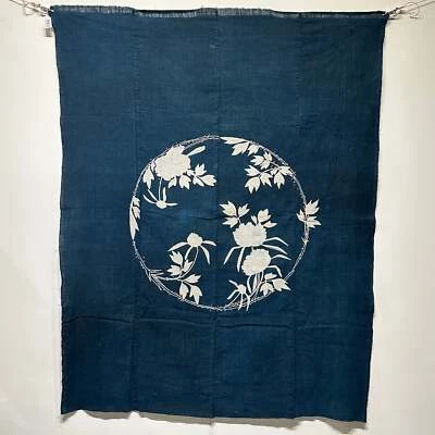 Textil japonés antiguo del siglo XIX - Tsutsugaki 49"x62" #60 Foto 1 de 4