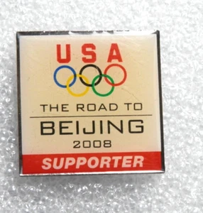2008 The Road To Beijing Supporter Lapel Pin • China Summer Olympics Badge USA - Picture 1 of 8