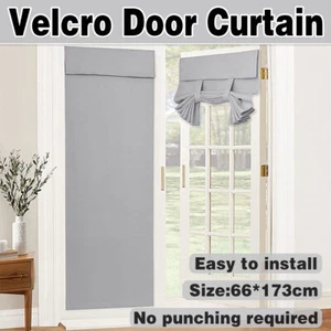 Door Curtain Self Adhesive No Drill Window Screen Shading Cover Tape for Home - Picture 1 of 15