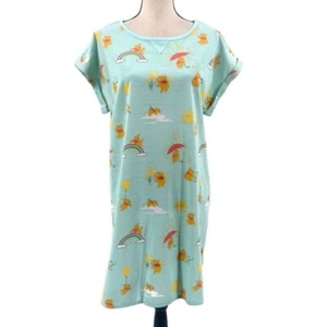 Disney Store Winnie the Pooh Rainbow Pajama Nightgown Sleep Dress Womens M/L - Picture 1 of 10