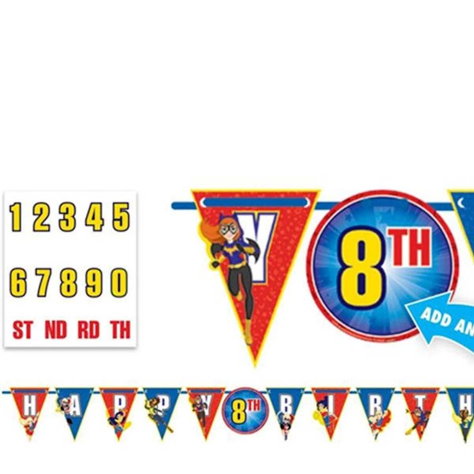 Amscan International 121609 3.2 m cm DC Super Hero Girls Add-an-Age Letter