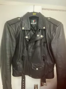 DAINESE ITALIAN MADE LEATHER CAFE RACER BIKER JACKET - Picture 1 of 8