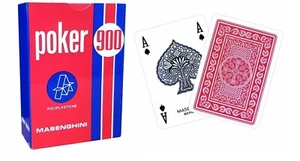 LOTTO DI 5 MAZZI DI CARTE Masenghini poker 900 Rosso, triplex Mazzo di 55 carte - Foto 1 di 4