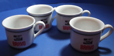 4 x Bravo Greek Coffee Vintage Advertising Small Ceramic Espresso Shot Cup IONIA