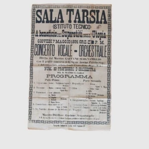 Manifesto d'epoca Sala Tarsia Concerto a beneficio dei Superstiti dell’Utopia - Picture 1 of 2