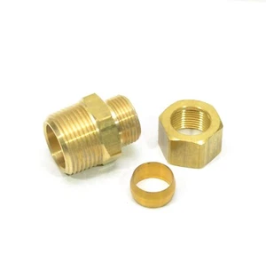 5/8 OD Compression Tube to 3/4 Male Npt Straight Fitting Connector Water Oil Gas - Picture 1 of 7