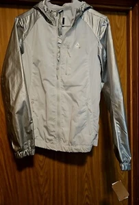 Reebok weiß silber Kapuze Windbreaker Jacke XL neu mit Etikett Einzelhandel 130 $ - Bild 1 von 13