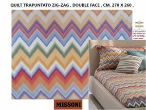 Trapuntino quilt copriletto MISSONI matrimoniale cm. 270 x 260 chevron zig-zag - Picture 1 of 13