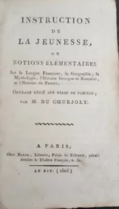 S.J. Ducoeurjoly - Instruction Of Youth Education Grammar Barba 1805 75 - Picture 1 of 9