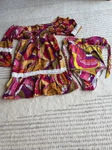 Trina Turk 2 Pc. Cotton Beach Dress XS With Matching One Piece Swimsuit XS - Picture 1 of 19