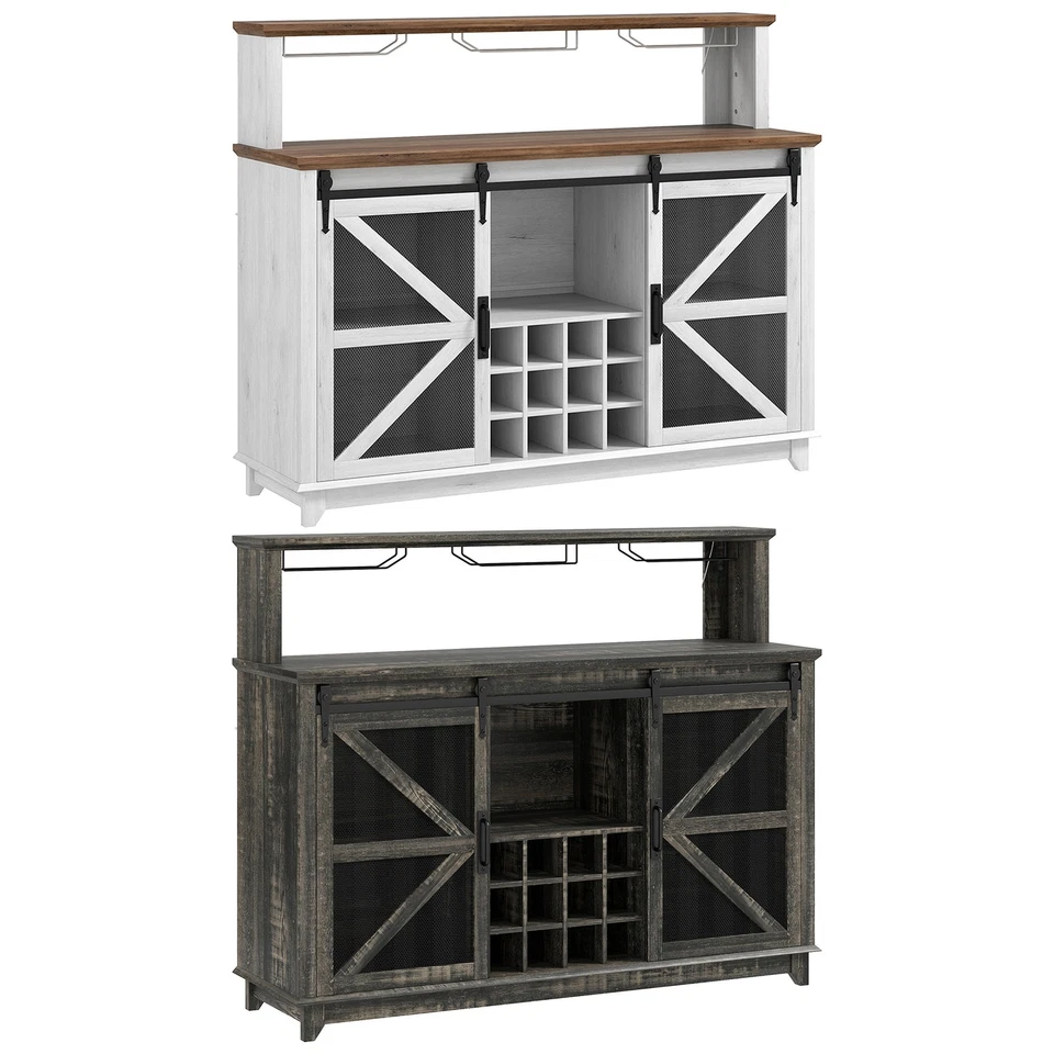 HOMCOM Mueble Bar Vino 55" con Luces LED, Armario Buffet con 12 Estantes para Vinos Foto 1 de 1