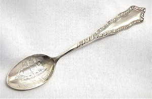 New Bedford MA Whaling Ship Sterling Silver Souvenir Spoon Massachusetts VINTAGE - Picture 1 of 6