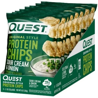 8pk Quest Nutrition Protein Chips - Sour Cream & Onion - Image 1 of 4