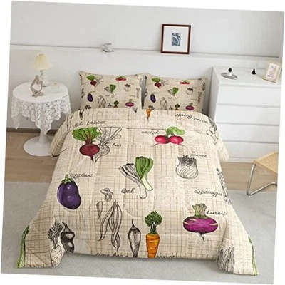  Edredón de verduras 3 piezas (1 edredón, 2 fundas de almohada), completo multi 06 Foto 1 de 4