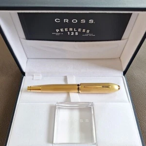 CROSS Fountain Pen Peerless 125 23K Gold Plate AT0706-4 Used From Japan - Picture 1 of 16