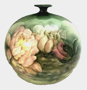 RARE Huge Ceramic Arts Co. CAC American Belleek Painted Water Lily Vase! - Picture 1 of 5