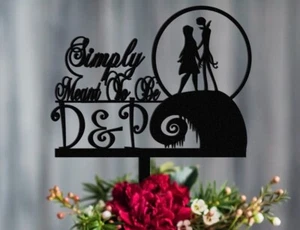 Personalized Simply Meant to Be Wedding Topper, Halloween Topper, Bride/Groom - Picture 1 of 8