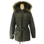 Moncler MONTANA DOWN JACKET WITH FUR MIDI LENGTH GRAY 1 approx. M Used