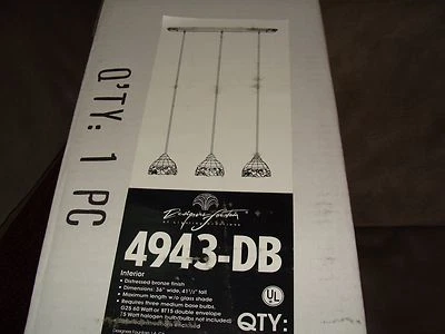 MINI COLGANTE FUENTE DE DISEÑO 3 LUCES 4943-DB BRONCE ENVEJECIDO SIN PANTALLA DE CRISTAL Foto 1 de 4