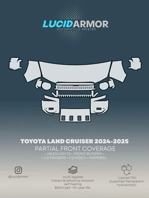 Kit precortado de película de protección de pintura brillante PPF Toyota Land Cruiser 1958 2024-25 Foto 1 de 4
