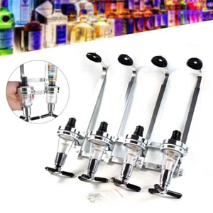 4 Bottle Dispenser Whiskey Wall Mounted Wine Alcohol Liquor Cocktail Beer Butler - Picture 1 of 18