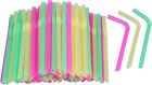 Pailles en plastique smoothie flexible Jumbo 100 pièces couleurs assorties grandes pliables