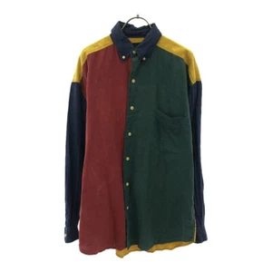 STRUCTURE linen Crazy pattern Long sleeve vintage Button down shirt M Men's - Picture 1 of 8