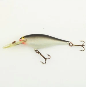 De colección Rapala Shad Rap Deep Runner SR-7 S Hecho en Finlandia Plateado/Negro Espalda - Imagen 1 de 2