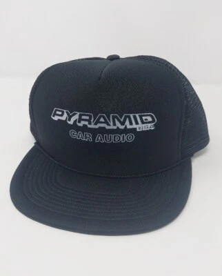 Gorra de audio para automóvil Pyramid EE. UU. Snapback malla trasera camioneros sombrero negro Foto 1 de 4