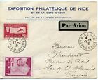AIR MAIL PAR AVION EXPOSITION PHILATELIQUE DE NICE 1931 POUR LA TUNISIE VIGNETTE