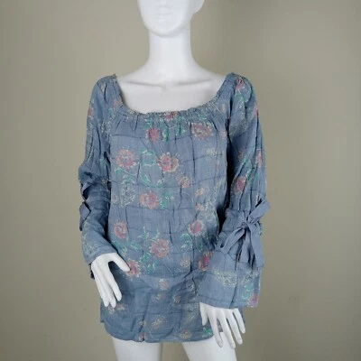 Corbatas William Rast para mujer con hombros descubiertos talla XL azul estampado floral Foto 1 de 4