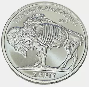 2018 Zombuff Buffalo 0.999 Fine Silver 1 oz Zombucks Apocalypse Currency Round - Picture 1 of 8